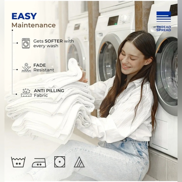 THREAD SPREAD 100% Egyptian Cotton Sheets Set King - 1000 High Thread Count - Picture 6 of 13